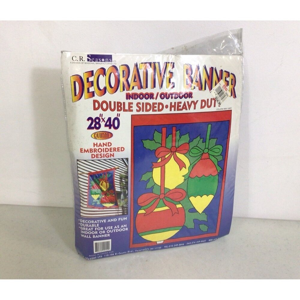 Vintage Christmas Decorative Wall Banner Flag 28" x 40" CR Seasons New